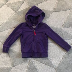 Primary Kids Purple Hoodie with Red Zipper